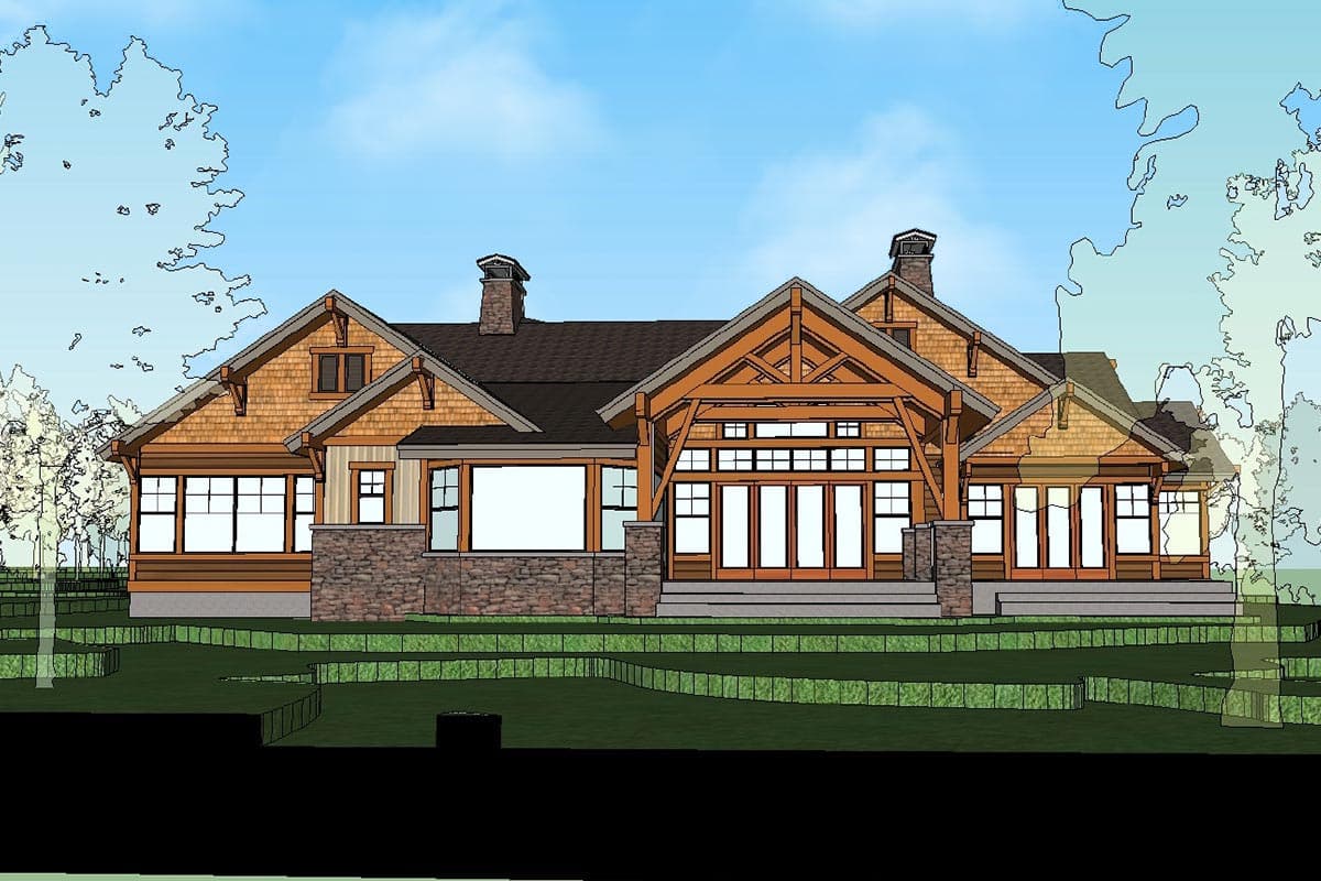 Plan 23623JD: 4 Bed Mountain Home Plan with Bonus Bunk Room - 4530 Sq Ft - Image #30 - Craftsman, Mountain, Northwest, Ranch, Rustic