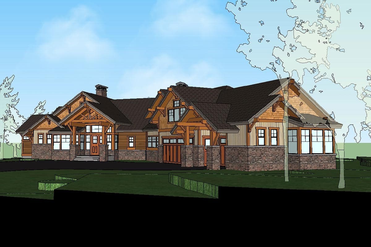 Plan 23623JD: 4 Bed Mountain Home Plan with Bonus Bunk Room - 4530 Sq Ft - Image #33 - Craftsman, Mountain, Northwest, Ranch, Rustic