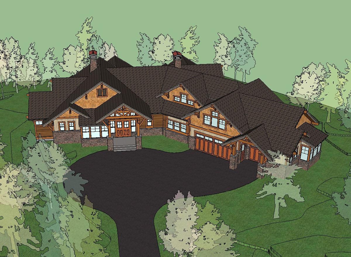 Plan 23623JD: 4 Bed Mountain Home Plan with Bonus Bunk Room - 4530 Sq Ft - Image #34 - Craftsman, Mountain, Northwest, Ranch, Rustic