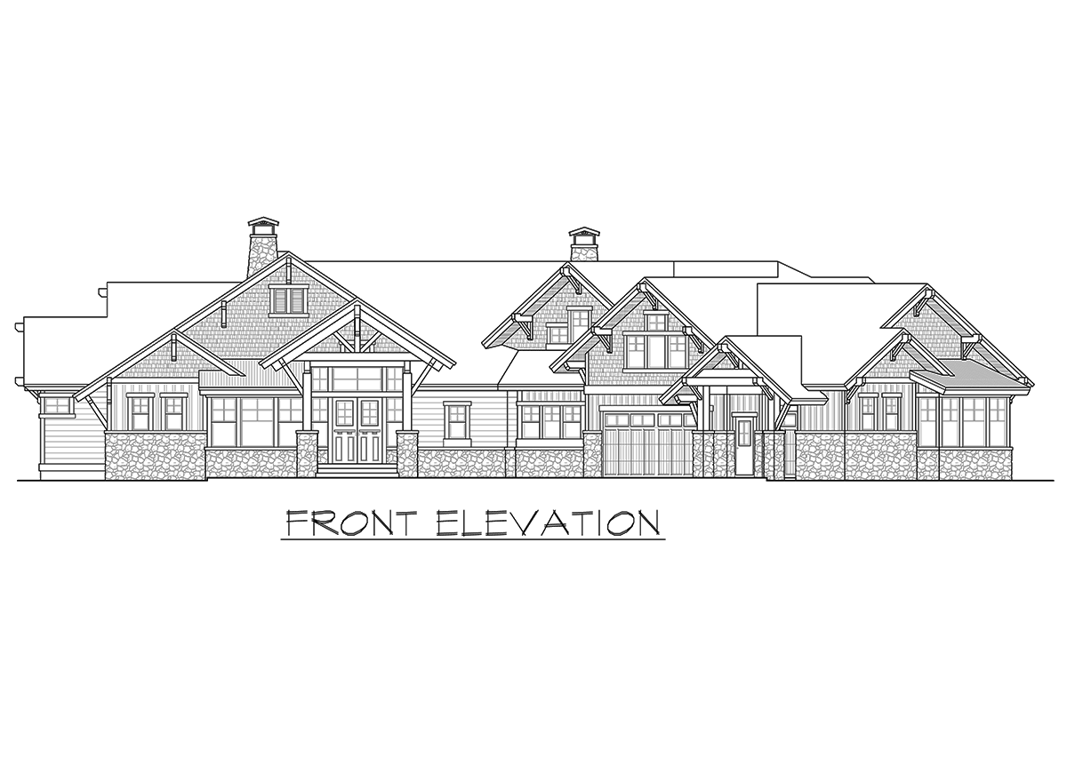 Plan 23623JD: 4 Bed Mountain Home Plan with Bonus Bunk Room - 4530 Sq Ft - Image #39 - Craftsman, Mountain, Northwest, Ranch, Rustic