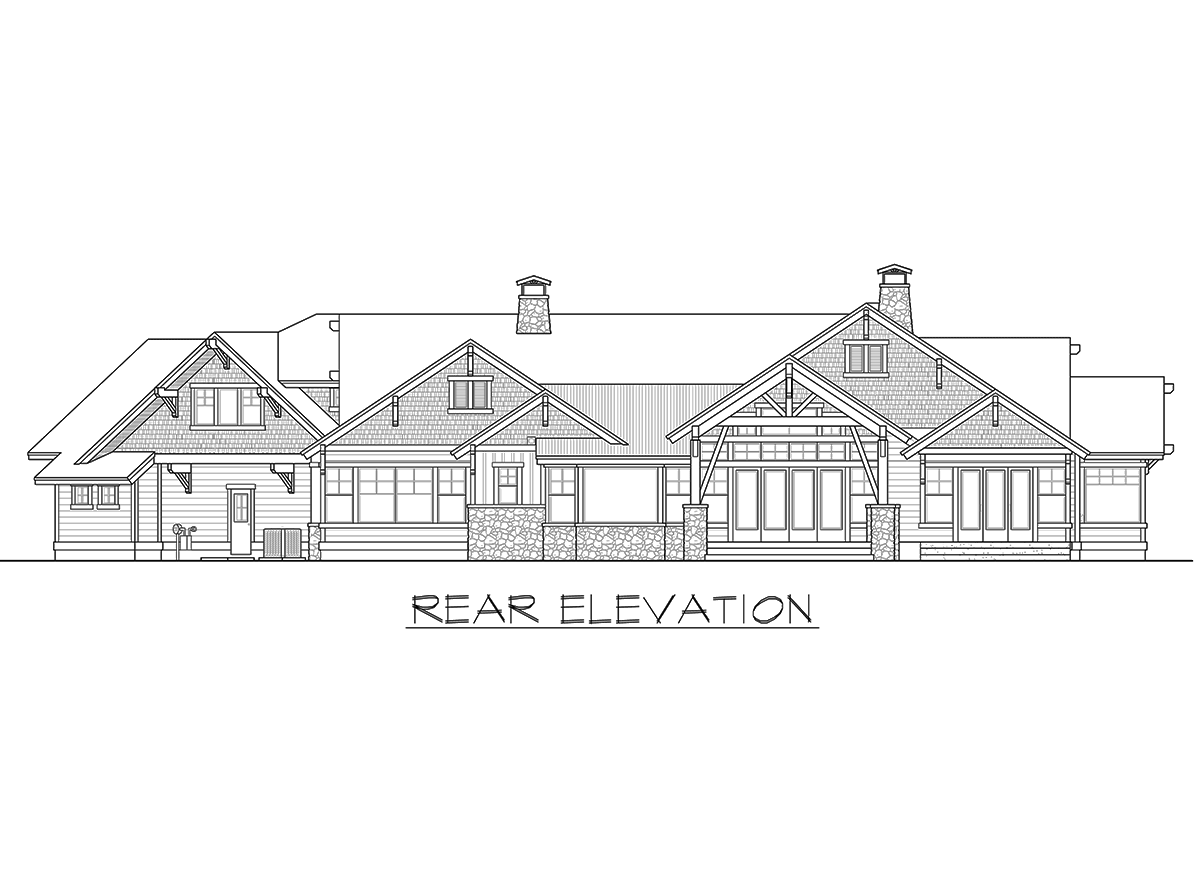 Plan 23623JD: 4 Bed Mountain Home Plan with Bonus Bunk Room - 4530 Sq Ft - Image #41 - Craftsman, Mountain, Northwest, Ranch, Rustic