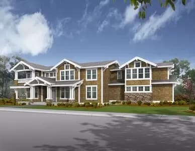 Sprawling Craftsman Home Plan with 3-car Garage with Bonus Room Above