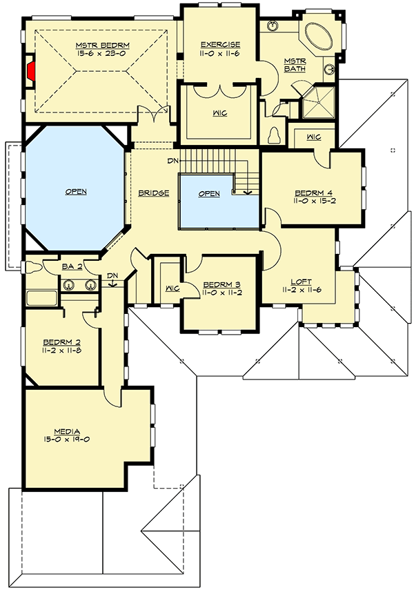 Plan 2380JD: Grand Craftsman House Plan with Wraparound Porch - 4450 Sq Ft - Floor Plan - 2nd Floor - Craftsman, Northwest