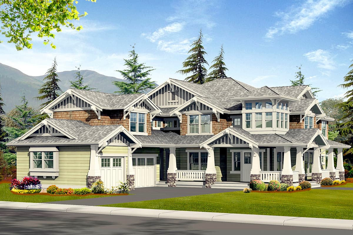 Plan 2380JD: Grand Craftsman House Plan with Wraparound Porch - 4450 Sq Ft - Image #24 - Craftsman, Northwest