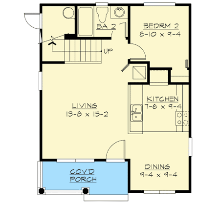 Plan 2395JD: Small House Plan with Two Exterior Choices - Floor Plan - Main Level - Bungalow, Cottage, Northwest