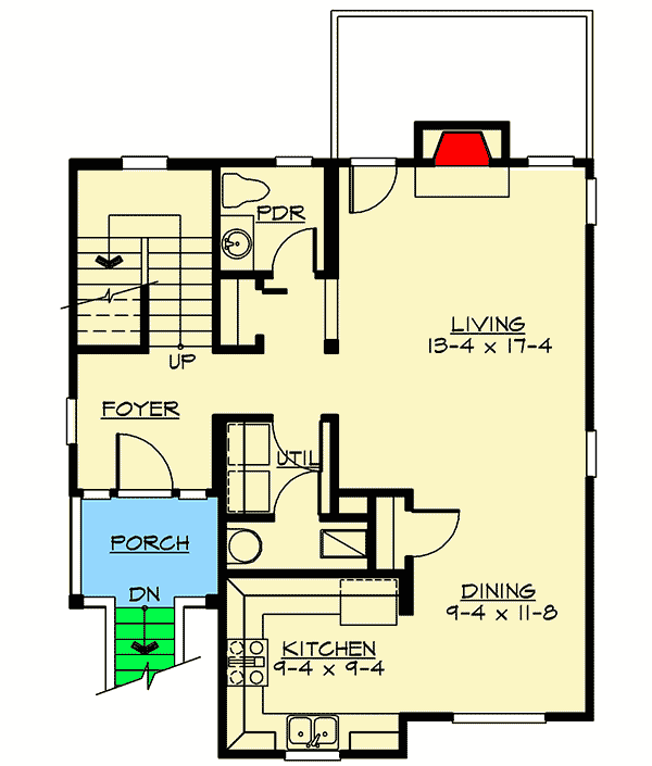 Plan 2399JD: Two-Story Northwest House Plan with Lower-Level Garage - Floor Plan - Main Level - Northwest