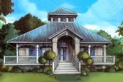 Florida Cracker Style Home Plan with Flex Room - 1789 Sq Ft