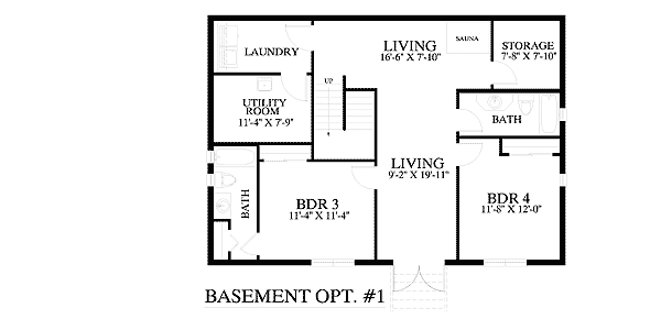 Plan 24090BG: Log Siding Lends Rustic Look - Floor Plan - Basement - Craftsman, Mountain, Rustic, Vacation