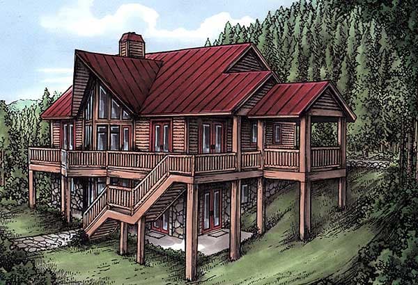 Plan 24090BG: Log Siding Lends Rustic Look - Image #13 - Craftsman, Mountain, Rustic, Vacation
