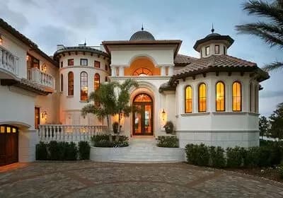 Luxury Mediterranean-Style House Plan with Grand Circular Stair