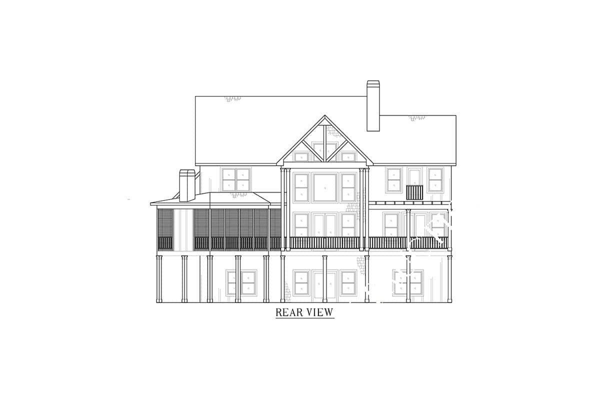 Plan 24334TW: Great Room with Loft - Image #43 - Craftsman, Mountain, Rustic, Vacation