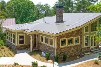 Contemporary House Plan with Window-filled Vaulted Great Room