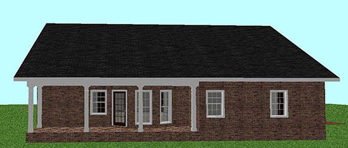 Plan 2515DH: Southern Home Plan with Two Covered Porches - 1500 Sq Ft - Image #4 - Country, Ranch, Traditional