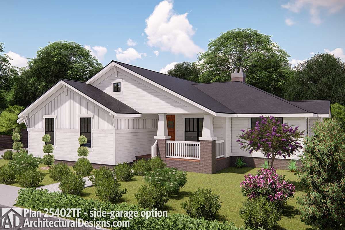 Plan 25402TF: 2000 Square Foot Country Craftsman Cottage House Plan with Home Office or Study - Image #8 - Cottage, Country, Craftsman, New American