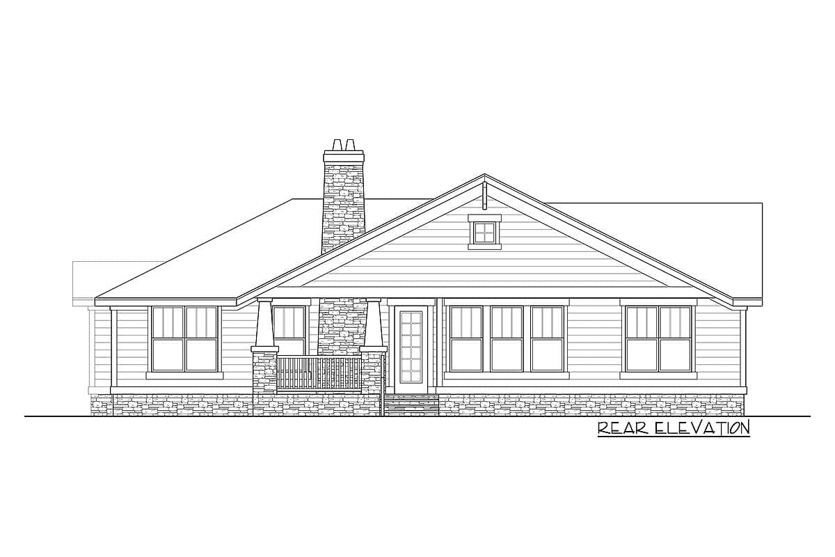 Plan 25402TF: 2000 Square Foot Country Craftsman Cottage House Plan with Home Office or Study - Image #12 - Cottage, Country, Craftsman, New American