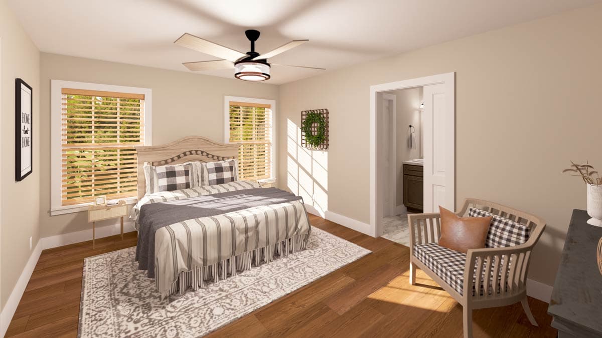 Plan 2554DH: 3-Bed European Ranch House Plan with Spacious Rear Porch - Image #8 - European, Southern