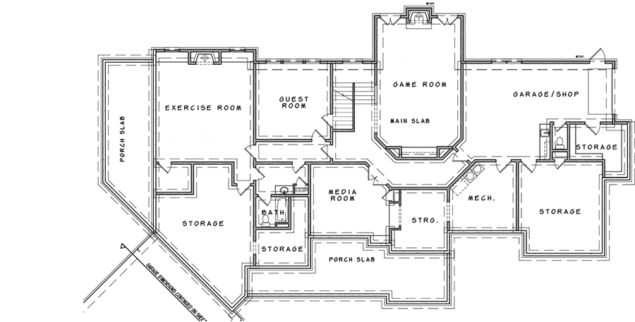 Plan 25603GE: Banquet-Sized Dining Hall - Floor Plan - Basement - European, French Country, Traditional
