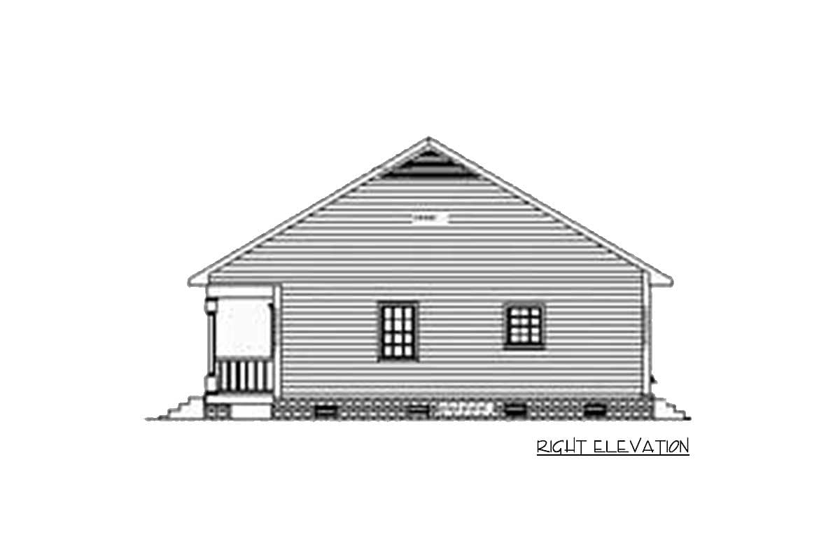 Plan 2561DH: Cute Country Cottage - 1007 Sq Ft - Image #6 - Cottage, Country, Rustic