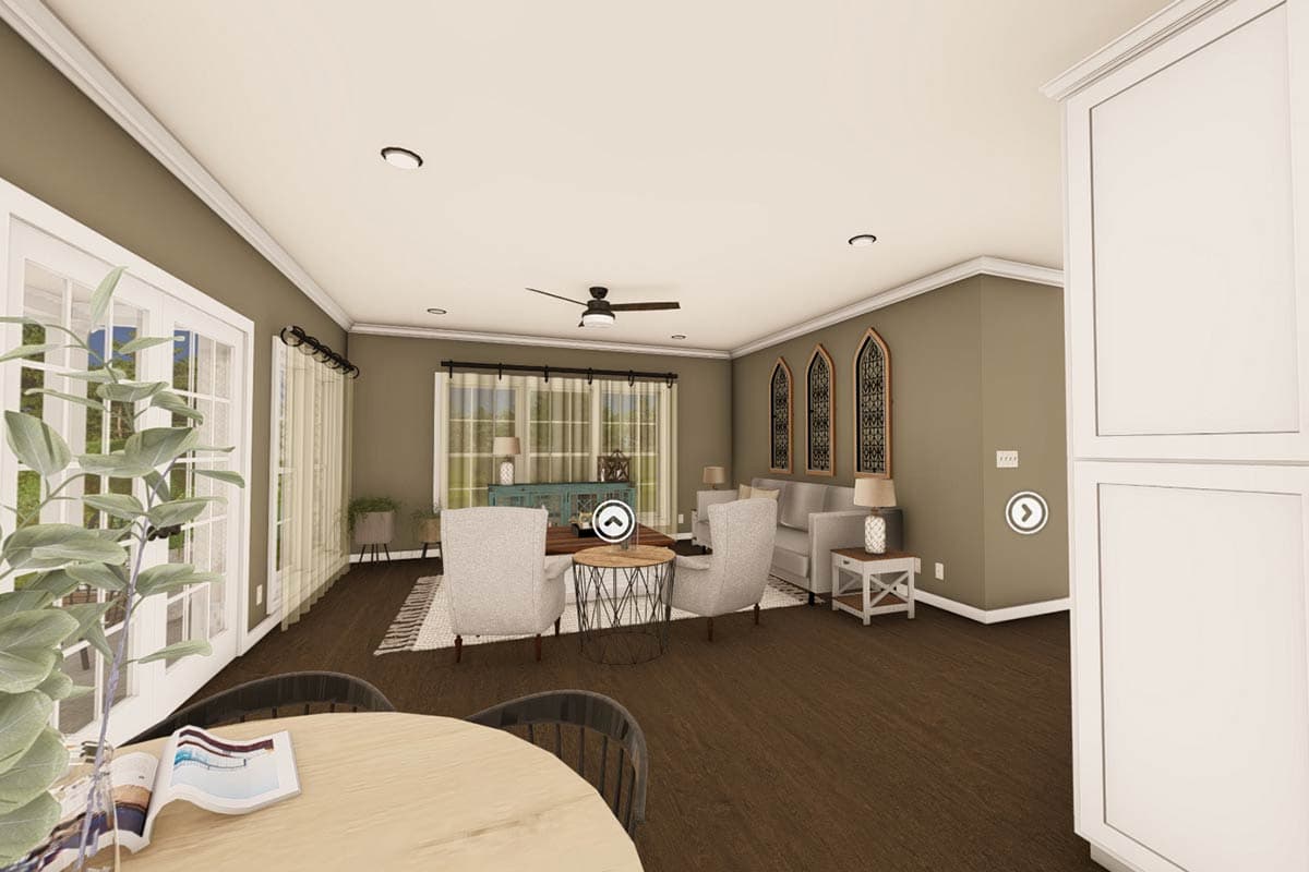 Plan 2568DH: Barn-style Country Farmhouse House Plan with Two Bedrooms - 1,292 Sq Ft - Virtual Tour Cover Image - Cottage, Country, Farmhouse, Modern Farmhouse, Rustic, Southern