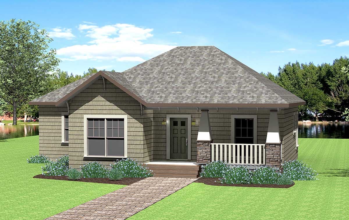 Plan 2580DH: Tidy Craftsman Cottage - 1327 Sq Ft - Image #20 - Cottage, Craftsman