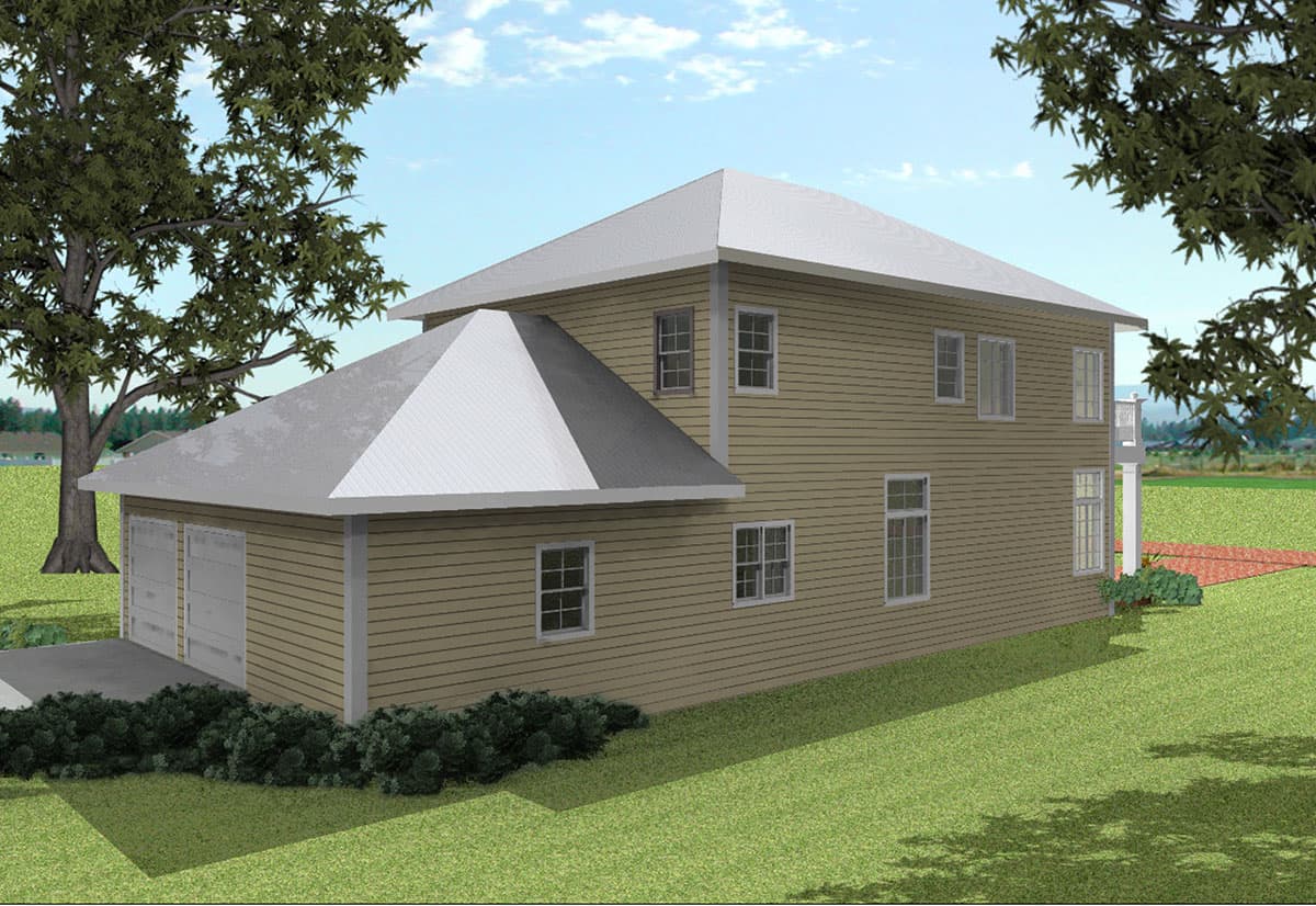 Plan 2584DH: Two-Story Cottage House Plan with Flex Room and Alley-Access Garage - 2415 Sq Ft - Image #7 - Cottage, Country, Southern