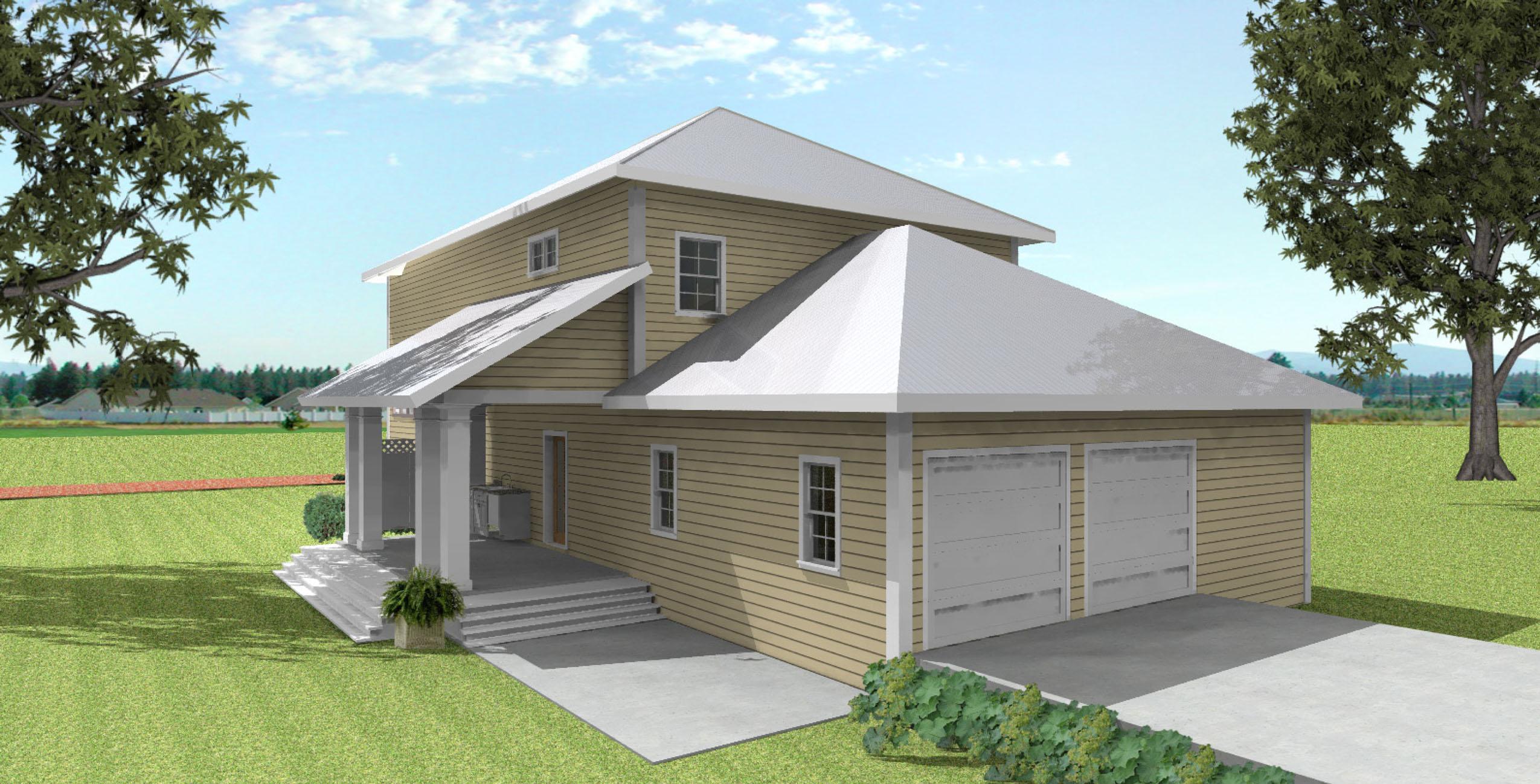 Plan 2584DH: Two-Story Cottage House Plan with Flex Room and Alley-Access Garage - 2415 Sq Ft - Image #6 - Cottage, Country, Southern