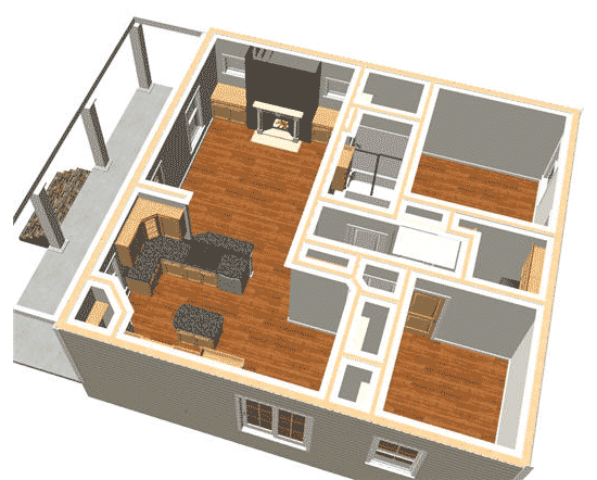 Plan 2596DH: Cozy 2 Bed Cottage House Plan - Floor Plan - Main Level - Cottage, Country, Vacation