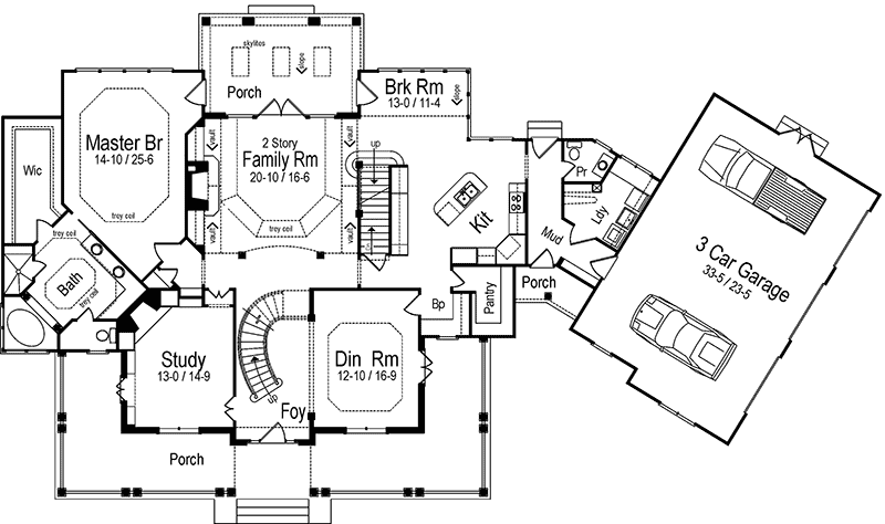 Plan 26601GG: Down Home Southern Charm - Floor Plan - Main Level - Country, Farmhouse, Southern, Traditional