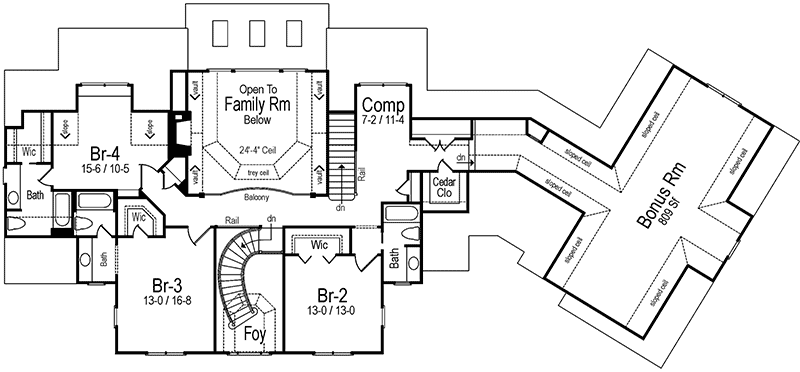 Plan 26601GG: Down Home Southern Charm - Floor Plan - 2nd Floor - Country, Farmhouse, Southern, Traditional