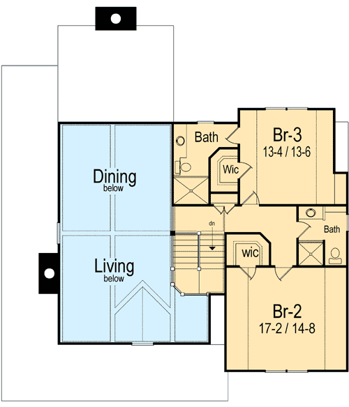 Plan 26607GG: The Perfect Cottage Retreat - Floor Plan - 2nd Floor - Cottage, Country, Mountain, Rustic, Vacation