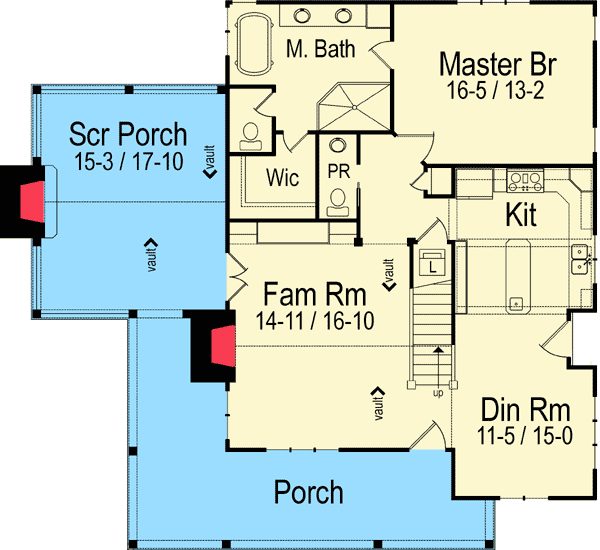 Plan 26613GG: For the Laid Back Lifestyle - Floor Plan - Main Level - Cottage, Country, Mountain, Rustic, Vacation