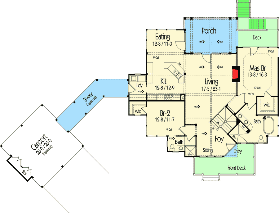 Plan 26666GG: Popular Mountain Home Plan - Floor Plan - Main Level - Cabin, Coastal, Cottage, Craftsman, Mountain, Rustic, Vacation