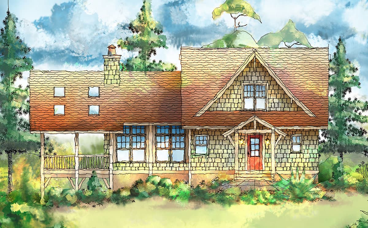 Plan 26696GG: Rustic Cottage Home Plan with Second Floor Master - 1405 Sq Ft - Image #12 - Cabin, Cottage, Country, Mountain, Rustic, Vacation