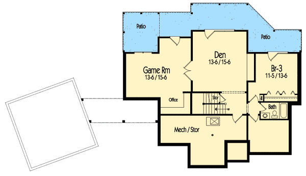 Plan 26697GG: Vaulted Ceilings Everywhere - Floor Plan - Basement - Country, Craftsman, Mountain, Northwest, Rustic