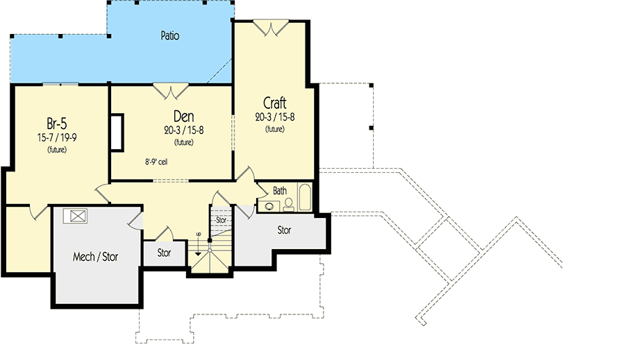 Plan 26706GG: Mountain Home Plan With Breezeway - 2683 Sq Ft - Architectural Designs - Floor Plan - Future Lower Level - Craftsman, Mountain, Northwest, Rustic, Vacation