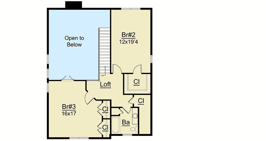 Plan 28700CK: Master Down 3 Bed Farmhouse Plan - 2270 Sq Ft - Floor Plan - 2nd Floor - Country, Farmhouse, Rustic, Traditional