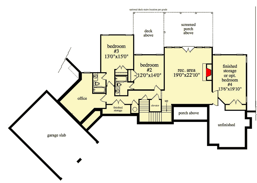 Plan 29802RL: Outdoor Views from Every Room - Floor Plan - Basement - Craftsman, Mountain, Rustic