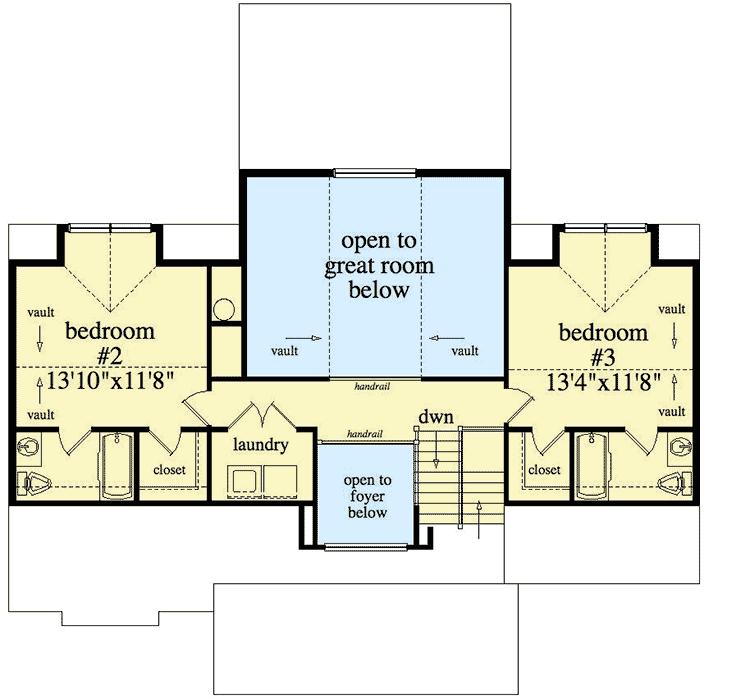 Plan 29814RL: Rustic Lodge Home - Floor Plan - 2nd Floor - Cottage, Mountain, Rustic, Vacation