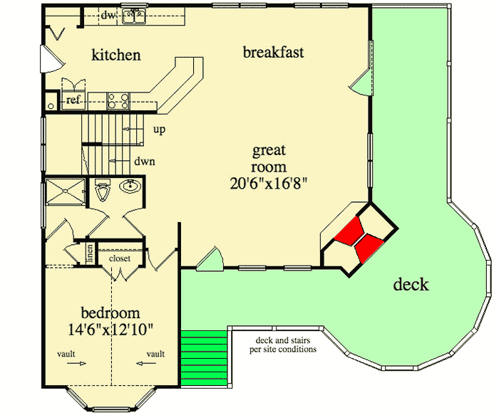 Plan 29817RL: Craftsman Home Plan with Spacious Covered Deck - Floor Plan - Main Level - Craftsman, Mountain, Rustic