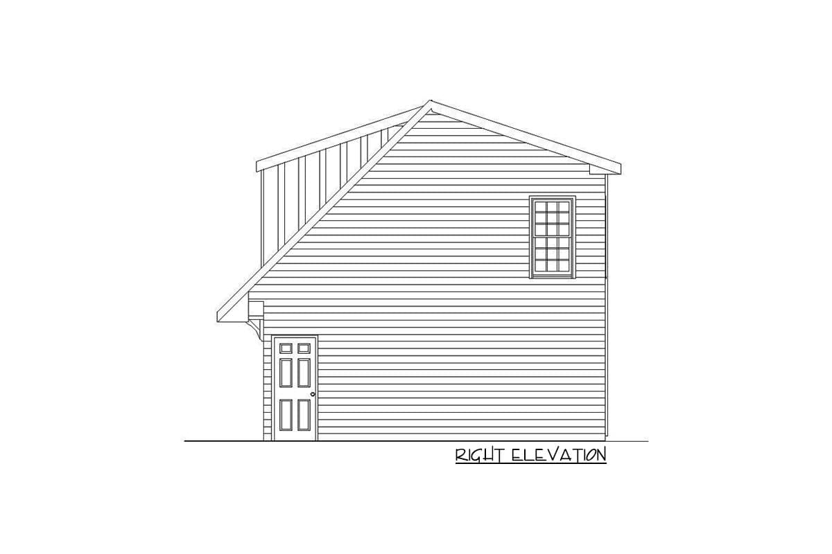 Plan 29819RL: One Bed Garage Apartment with Parking for 3 Cars - 650 Sq Ft - Image #4 - Carriage