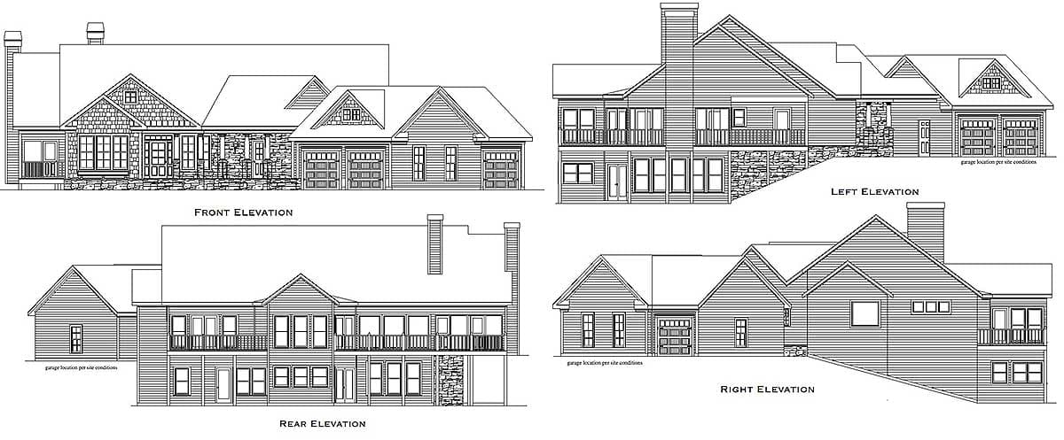 Plan 29825RL: Craftsman House Plan with Great Rear and Side Facing Views - 2044 Sq Ft - Image #7 - Craftsman, Mountain, Vacation