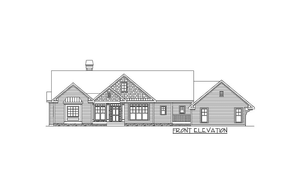 Plan 29830RL: Rustic Style Ranch House Plan for a Rear-Sloping Lot - Image #15 - Craftsman, Mountain, Ranch, Rustic, Vacation
