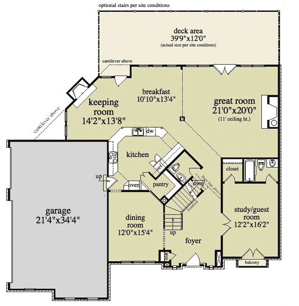 Plan 29835RL: Spectacular Master Suite - Floor Plan - Main Level - European, Traditional