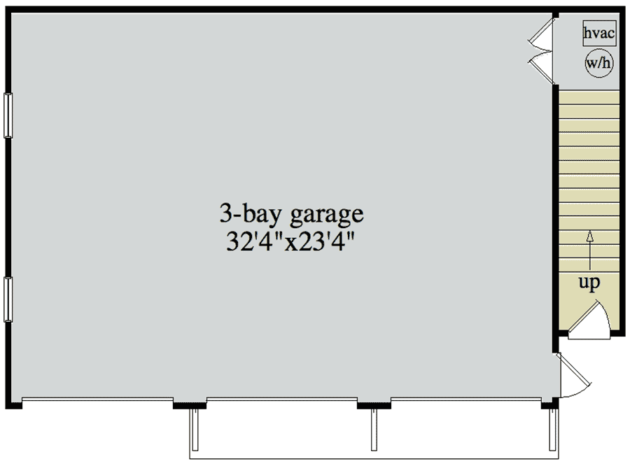 Plan 29839RL: Rustic 3-Bay Garage Apartment House Plan - 679 Sq Ft - Floor Plan - Main Level - Carriage