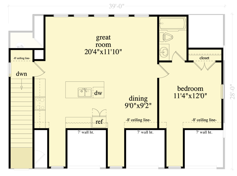Plan 29848RL: Two-Story Carriage Home with 3 Garage Bays - 740 Sq Ft - Floor Plan - 2nd Floor - Carriage