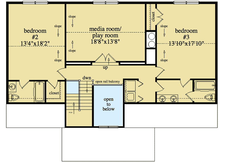 Plan 29860RL: Rustic House Plan for Sloping Lot - Floor Plan - 2nd Floor - Cottage, Country, Craftsman, Mountain, Rustic