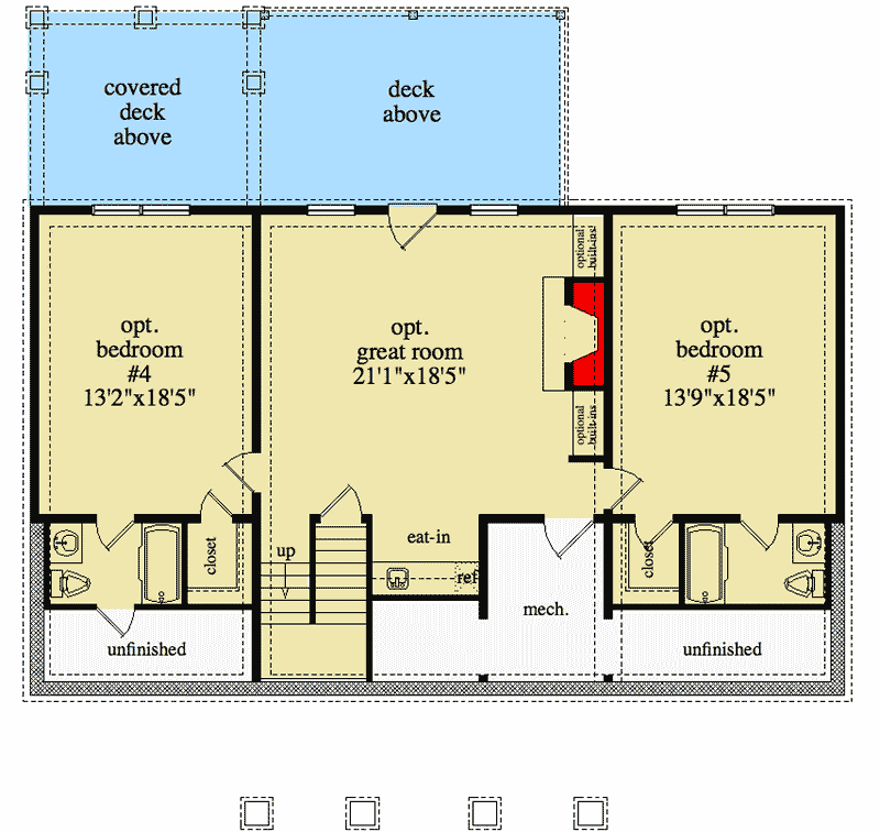 Plan 29860RL: Rustic House Plan for Sloping Lot - Floor Plan - Lower Level - Cottage, Country, Craftsman, Mountain, Rustic