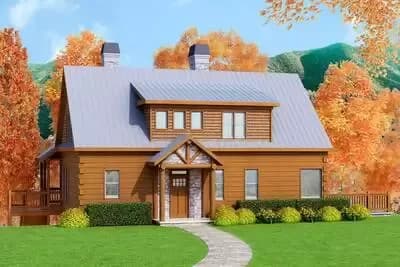 Rustic Cottage Home Plan - 1918 Sq Ft