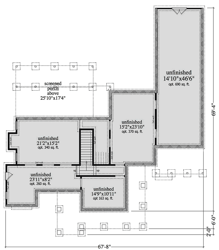 Plan 29866RL: Craftsman Retreat With Detached Garage - Floor Plan - Basement Unfinished - Country, Craftsman, Mountain