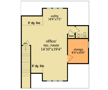 Plan 29867RL: Detached Garage Plan With Office - Floor Plan - 2nd Floor - Carriage